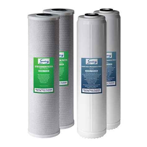 iSpring F4WGB22BPB Replacement Water Filters for 2-Stage 20" Big Blue Whole House Water Filter ...