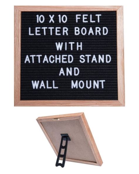 Felt Letter Board Sign - Attached Stand, 10 x 10 inches, 300 Letters and Symbols | eBay