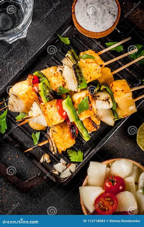 Grilled Paneer Tikka Cheese Kebab Stock Image - Image of people ...