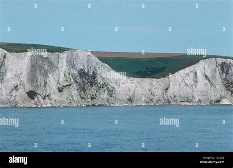 White chalk cliffs of Dover, Kent County, England, United Kingdom Stock ...