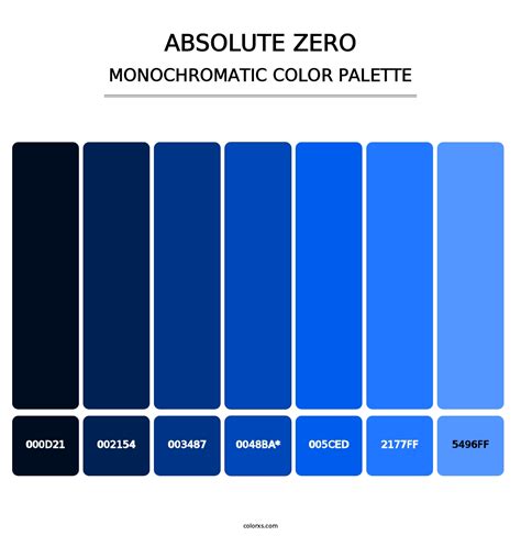 Monochromatic color palettes and scheme combinations - colorxs.com