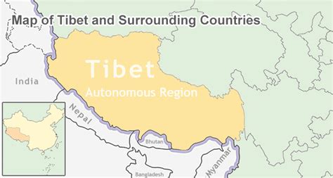 Tibet Border: mainland China and country bordering Tibet