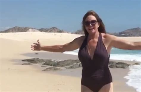 Caitlyn Jenner shares first-ever swimsuit video: 'Walking on the beach ...