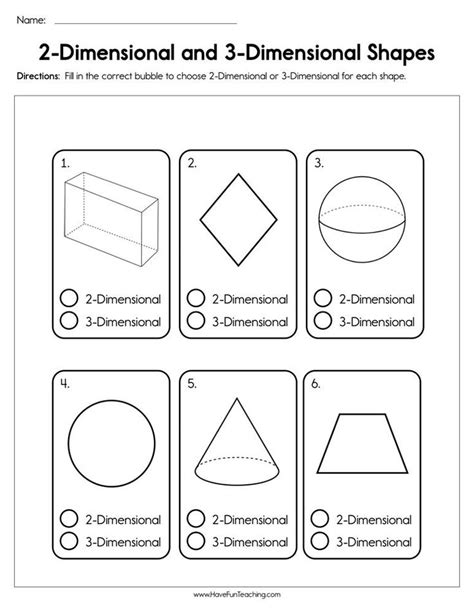 Two Dimensional Shapes Worksheets