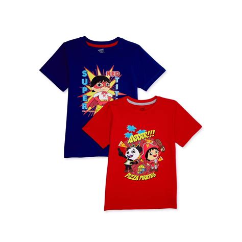 Ryan's World - Ryan's World Boys Graphic Short Sleeve T-Shirts, 2 Pack Sizes 4-8 - Walmart.com ...