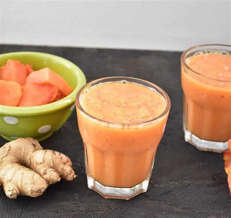 Papaya Ginger Banana Smoothie - Zesty South Indian Kitchen