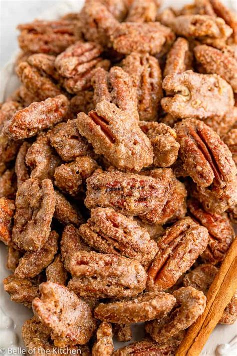 Cinnamon & Sugar Roasted Pecans Recipe - Belle of the Kitchen