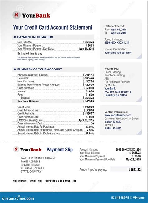 Credit Card Statement Template – Mightyprintingdeals.com