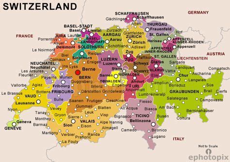 Map of Switzerland- Zurich then to Luzern, then to Berne then to ...