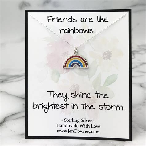 Friends Are Like Rainbows Quote Friendship Gift Idea Sterling Silver N | Friendship gifts ...