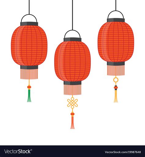 Lantern icon chinese or japanese red lantern Vector Image