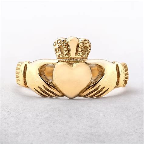 Claddagh Ladies Celtic Ring Irish Made in Yellow Gold