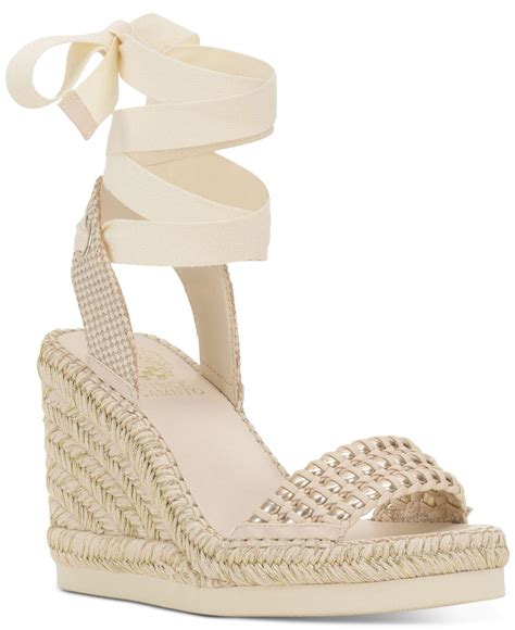 Vince Camuto Brisshel Ankle-tie Espadrille Platform Wedge Sandals in Black | Lyst