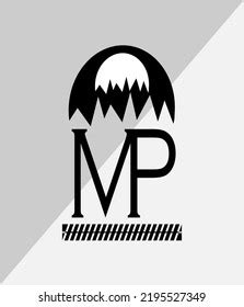 Mp Logo Black White Colours Use Stock Vector (Royalty Free) 2195527349 ...