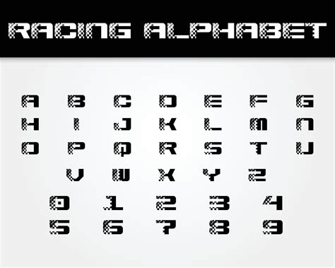 Racing font. Italic bold racing style vector latin alphabet. Fonts for ...