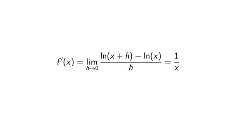 Derivative of ln(x) using First Principle of Derivatives - [PROOF]