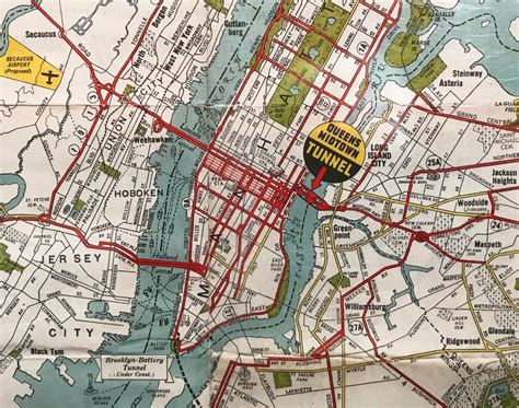 QUEENS MIDTOWN TUNNEL. Map. New York City. circa 1940. | eBay