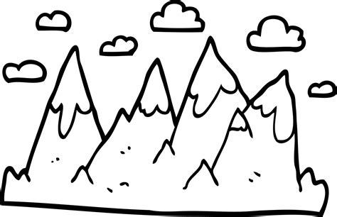 line drawing cartoon mountain range 12172040 Vector Art at Vecteezy