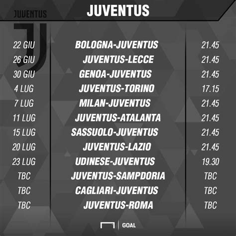 Juventus Game Schedule – Juventus Club Canada