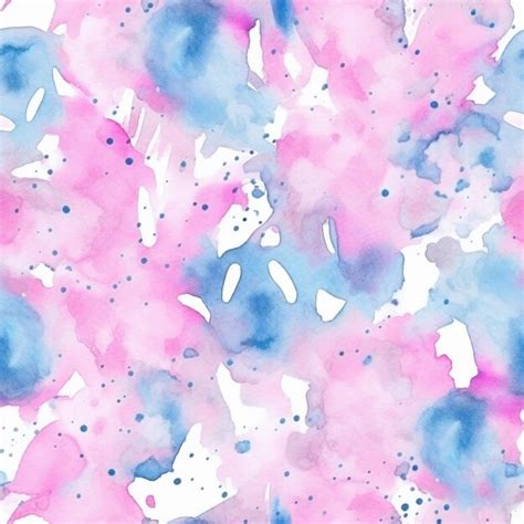 Premium AI Image | A close up of a pink and blue watercolor paint ...