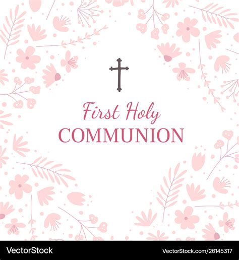 First holy communion greeting card design template