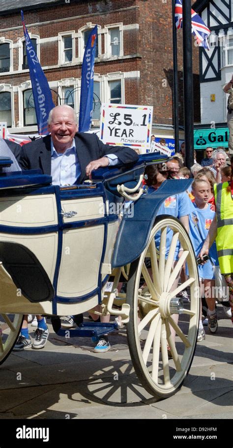 Smiling Wigan athletic owner Dave Whelan in a carraige, Wigan Town Centre, following the FA CUp ...