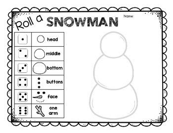 Roll A Snowman Dice Game by Create-Abilities | Teachers Pay Teachers