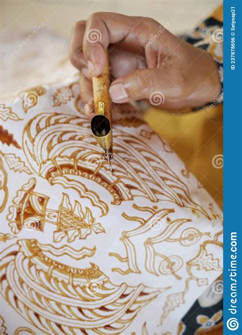 The Process of Making Batik. Batik is a Handmade Traditional Art Fashion from Indonesia Stock ...