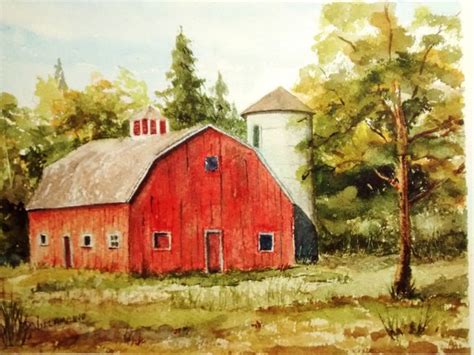 Red Barn Watercolor at GetDrawings | Free download