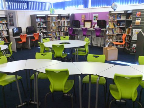 Library re-opens in school - Carterton College in Oxford. | School library design, Library ...