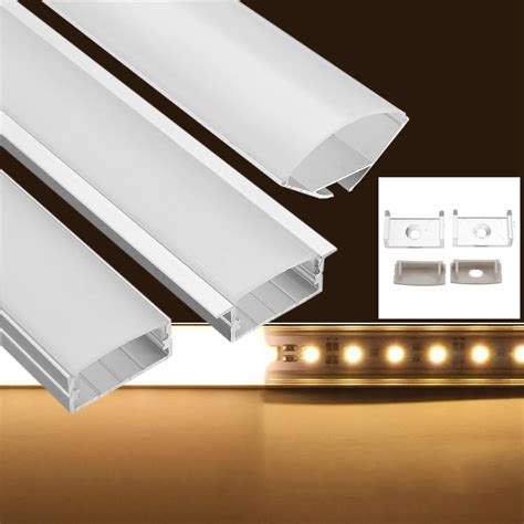 U/YW/V Shape Aluminium 50CM Channel Holder For LED Strip Light Led Bar Light Lamp With Cover ...