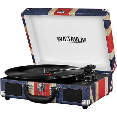 Victrola Bluetooth Portable Suitcase Record Player Red (UK Flag) | Musician's Friend