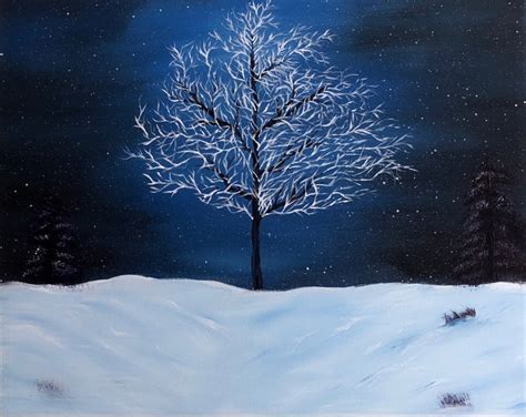 Original Art Winter Wonderland Acrylic on Canvas Painting Home | Etsy