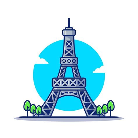 ilustración de icono de vector de dibujos animados de torre eiffel. edificio famoso concepto de ...