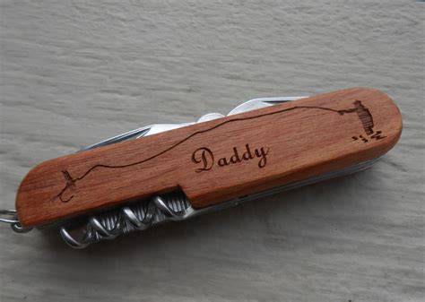 FLY FISHING Pocket Knife, Laser Engraved Wood. Wedding, Men, Groomsmen Gift, Dad, Anniversary ...