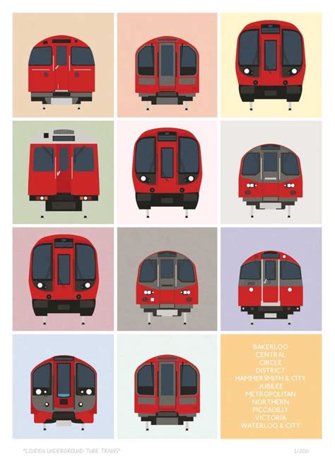 London Underground Tube Trains Limited Edition Giclée Art Print | London Art Prints (Limited ...