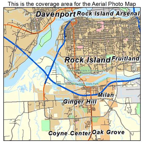 Aerial Photography Map of Rock Island, IL Illinois