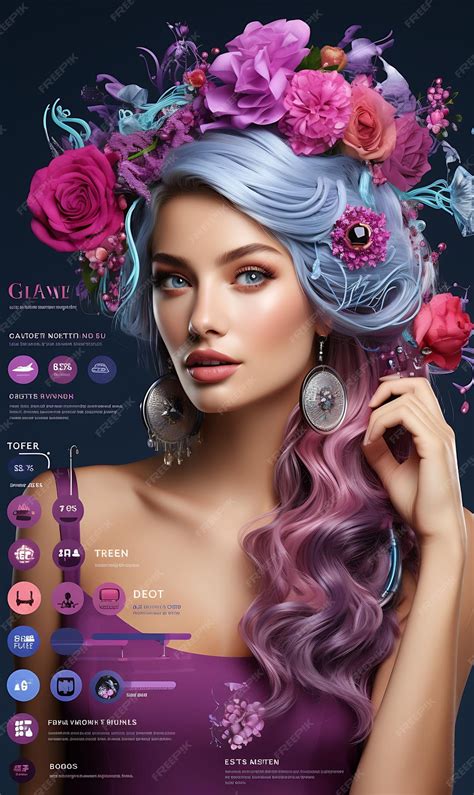 Premium AI Image | Website Layout of Beauty Influencer Platform for Men and Women Vibrant and ...