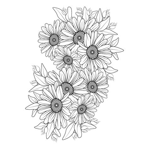 Daisy flower coloring pages, daisy flower bouquet tattoo, small daisy ...