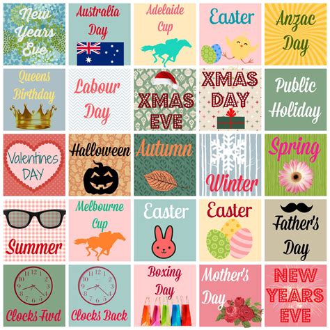 Free Printable Planner/Diary Stickers {Australian Occasions, Holidays ...