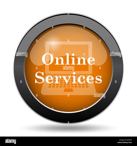 Online services icon. Online services website button on white background Stock Photo - Alamy