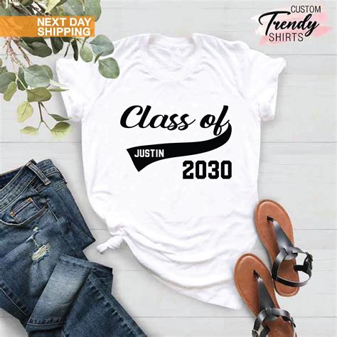 Custom Graduation Shirt Class of 2030 Shirt Personalized - Etsy