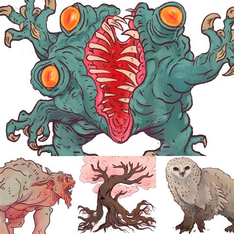 [Art] Some monster designs I made for tokens! : r/DnD