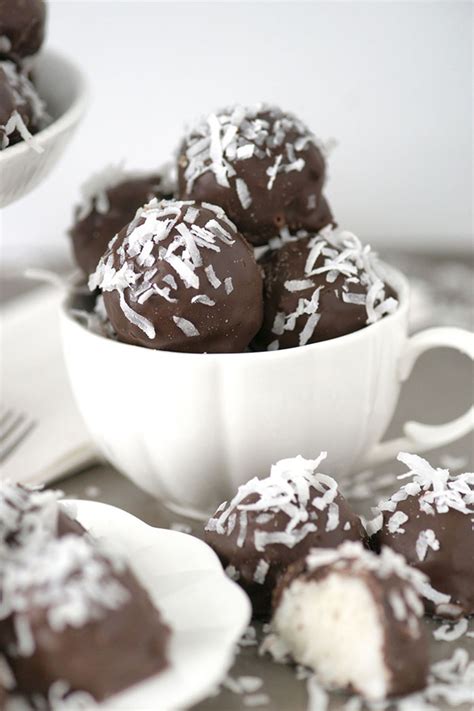 Coconut Bon Bons Dipped in Dark Chocolate - My Recipe Magic