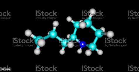 Coniine Molecular Structure Isolated On Black Stock Photo - Download ...