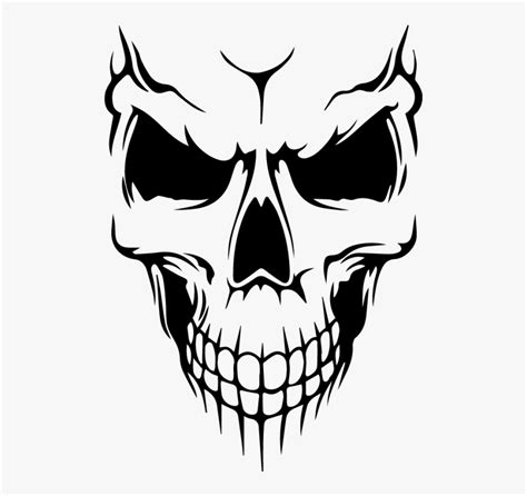 Evil Skull Png Download - Skull Face Black And White, Transparent Png ...