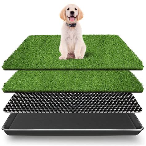 VKMUOI Dog Grass Pads with Tray Fake Grass for Dogs to Pee On Artificial Potty Grass with Tray ...