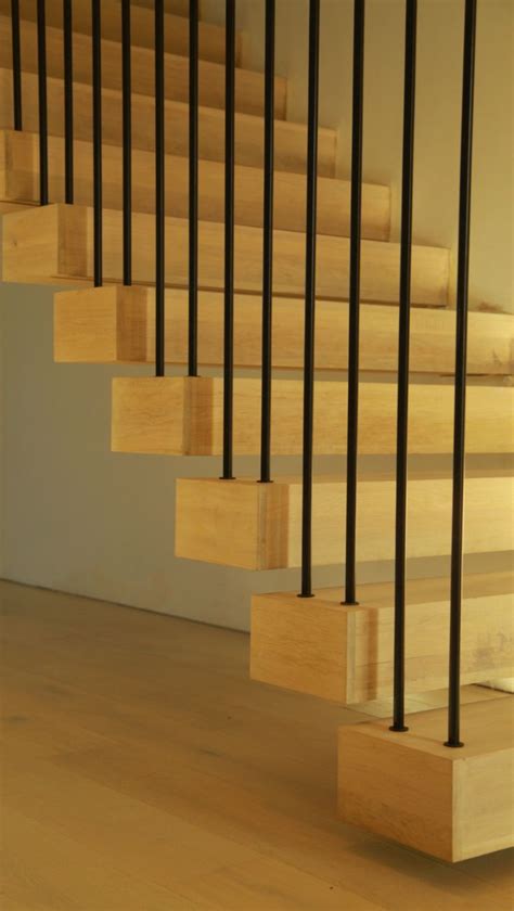 Unique floating staircase with vertical cable stair railing design ...