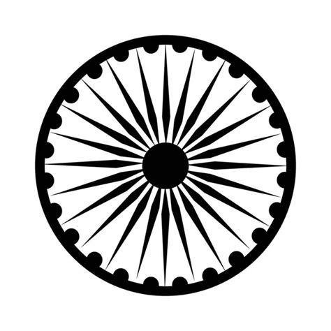 Ashoka Chakra Wheel Icon Vector Design Element Wheel Buddhist Dharma ...