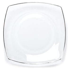 Amazon.com | Bormioli Rocco Eclissi Clear Square Dessert Plates, Set of 12: Glass Dinnerware ...